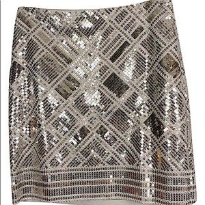 White House Black Market Sequined Art Deco Pencil Skirt